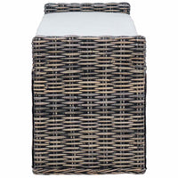 Panchina con contenitore Nero Lavato 110 x 40 x 50 cm Rattan 42011576