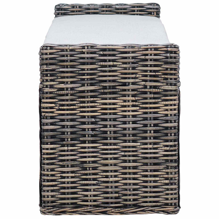 Panchina con contenitore Nero Lavato 110 x 40 x 50 cm Rattan 42011576