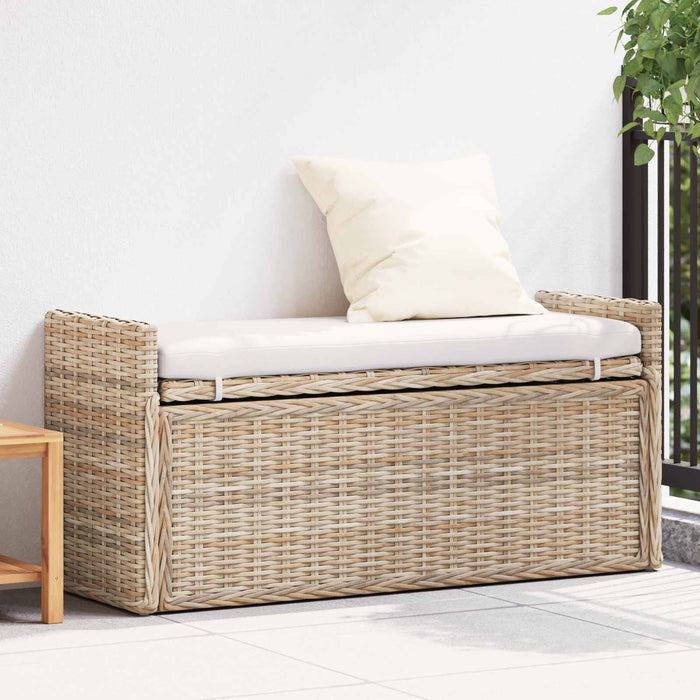Panchina con contenitore Naturale 110 x 40 x 50 cm Rattan 42011577