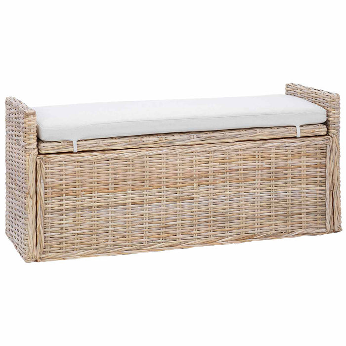 Panchina con contenitore Naturale 110 x 40 x 50 cm Rattan 42011577
