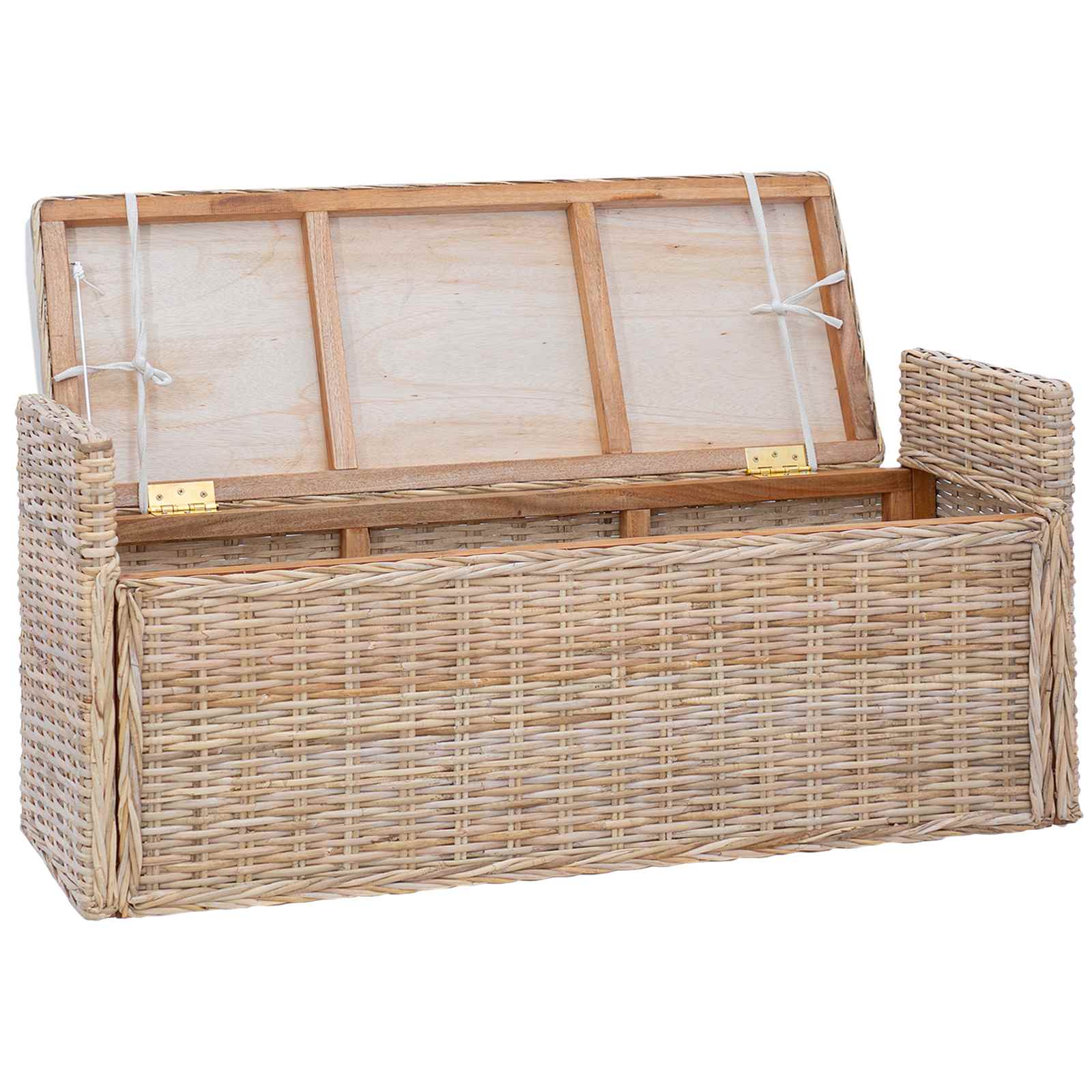 Panchina con contenitore Naturale 110 x 40 x 50 cm Rattan 42011577