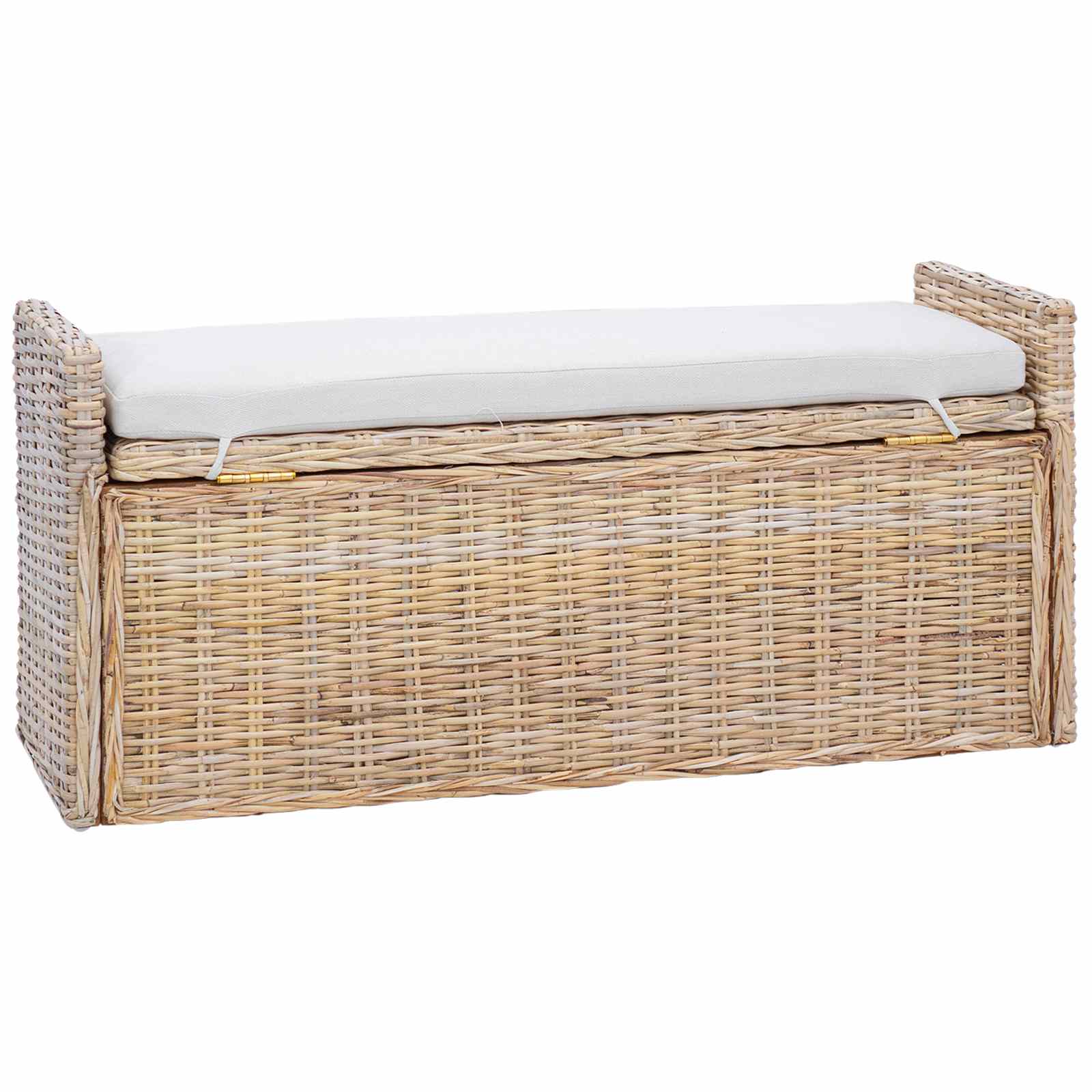 Panchina con contenitore Naturale 110 x 40 x 50 cm Rattan 42011577