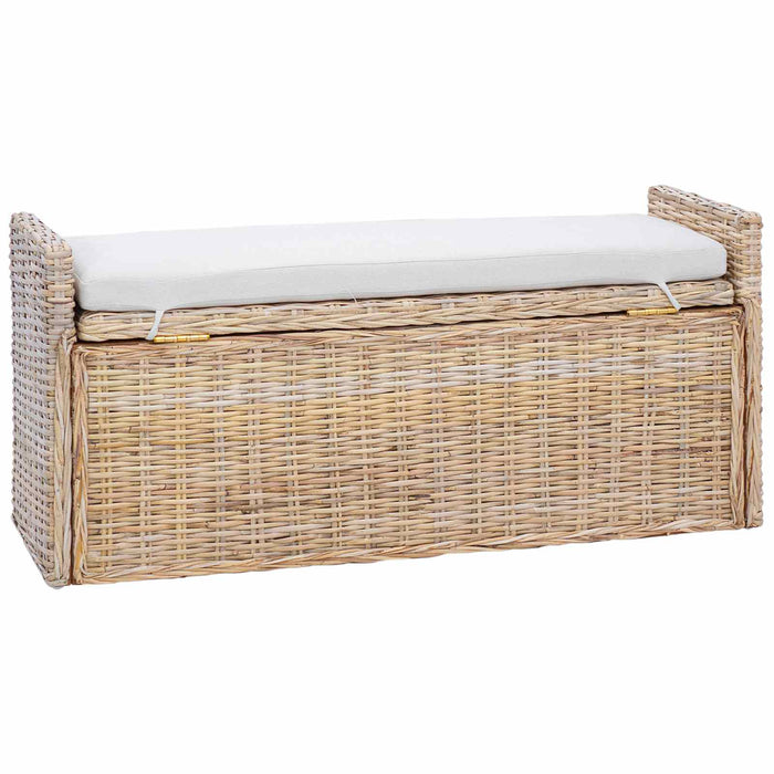 Panchina con contenitore Naturale 110 x 40 x 50 cm Rattan 42011577