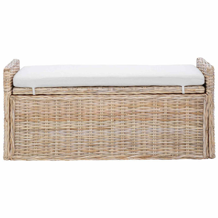 Panchina con contenitore Naturale 110 x 40 x 50 cm Rattan 42011577