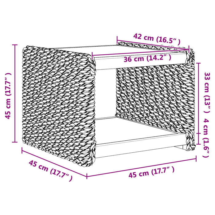 Tavolo laterale Naturale 44.5 x 45 x 45 cm 42011578