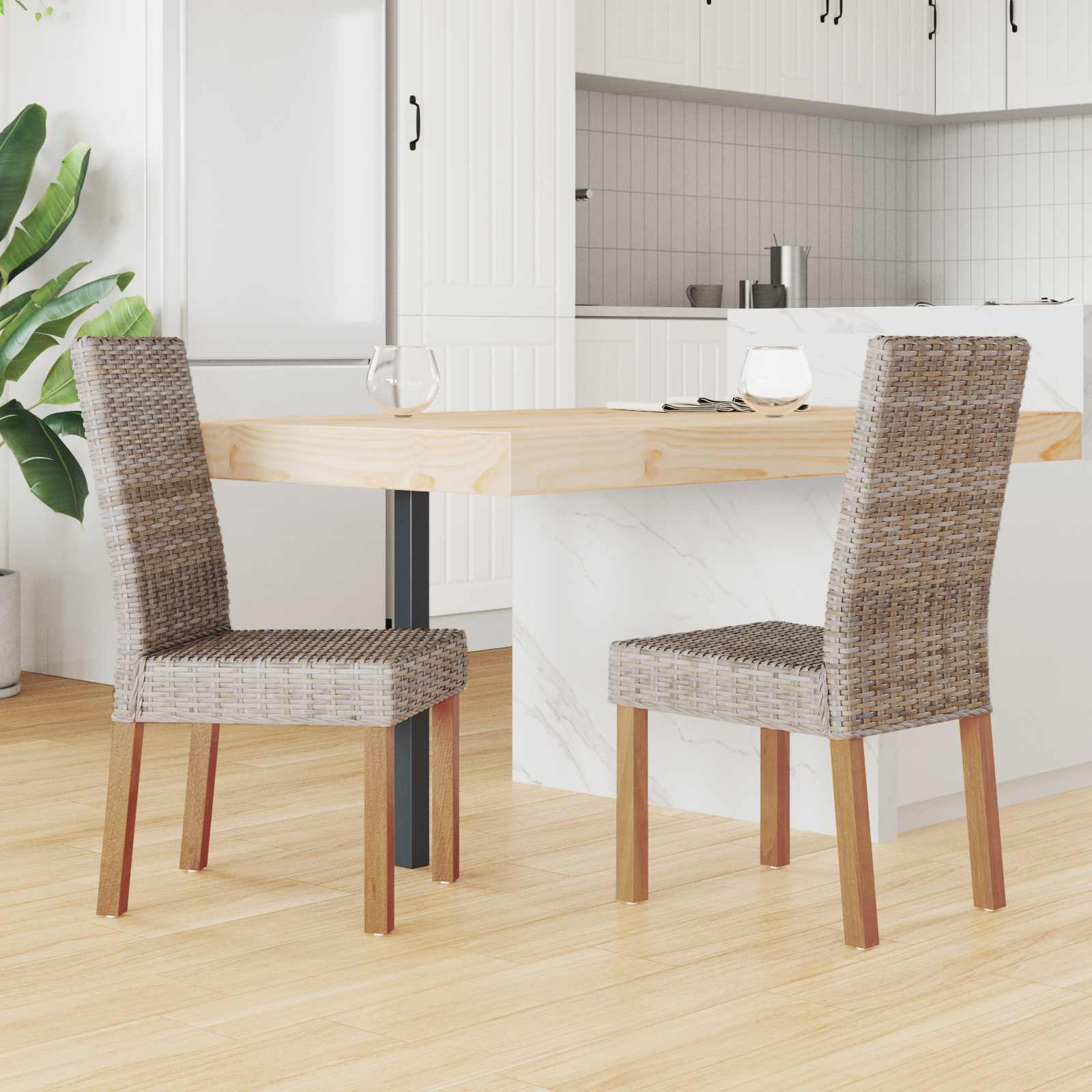 Sedia da pranzo 2 pcs Grigio Kubu 45 x 54 x 93 cm 42012420