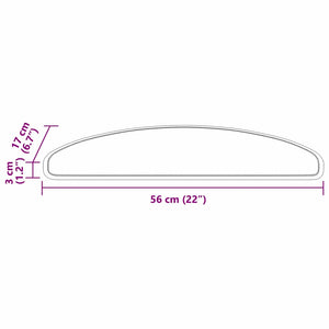 Tappetini per scale autoadesivi 15 pcs Antracite 56 x 17 x 3 cm 42011438