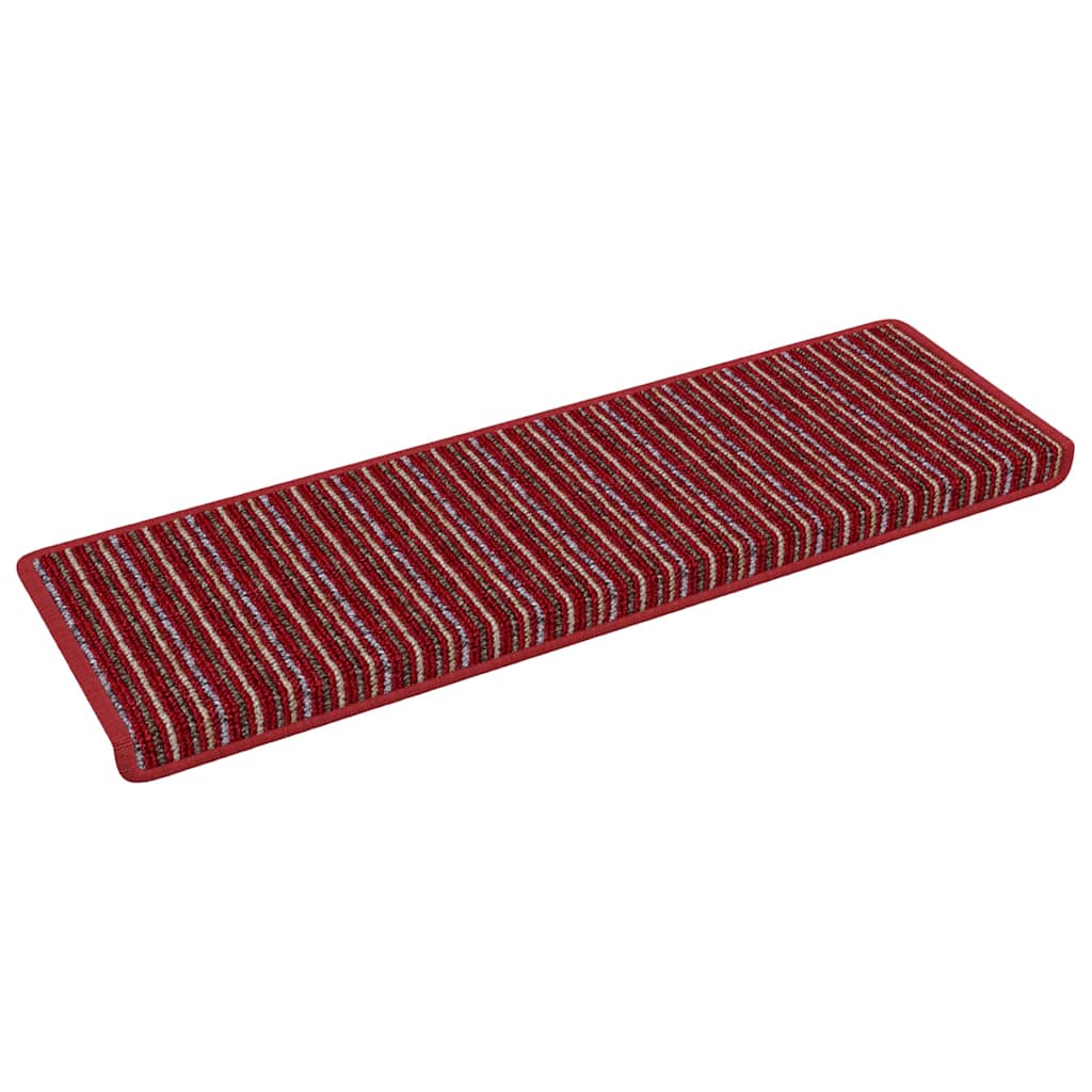 Tappetini per scale autoadesivi 15 pcs Rosso 65 x 21 x 4 cm 42011451