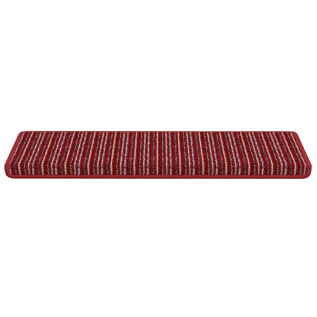 Tappetini per scale autoadesivi 15 pcs Rosso 65 x 21 x 4 cm 42011451