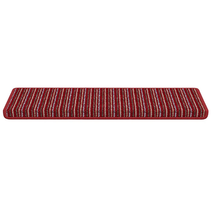 Tappetini per scale autoadesivi 15 pcs Rosso 65 x 21 x 4 cm 42011451