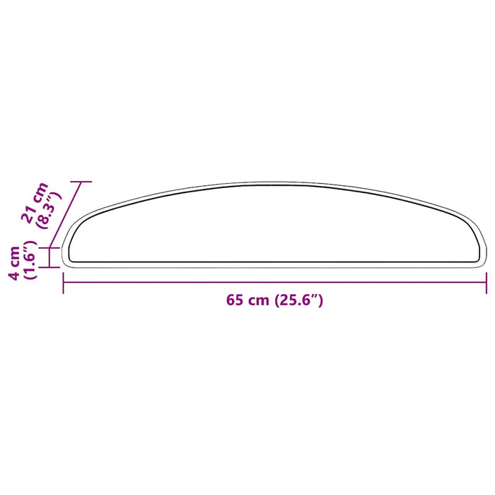 Tappetini per scale autoadesivi 15 pcs Marrone 65 x 21 x 4 cm 42011454