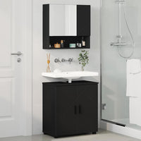 Set di mobili per il bagno con porta 2 pcs Nero 61 x 35 x 64 cm 3392934