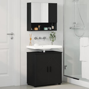 Set di mobili per il bagno con porta 2 pcs Nero 61 x 35 x 64 cm 3392934