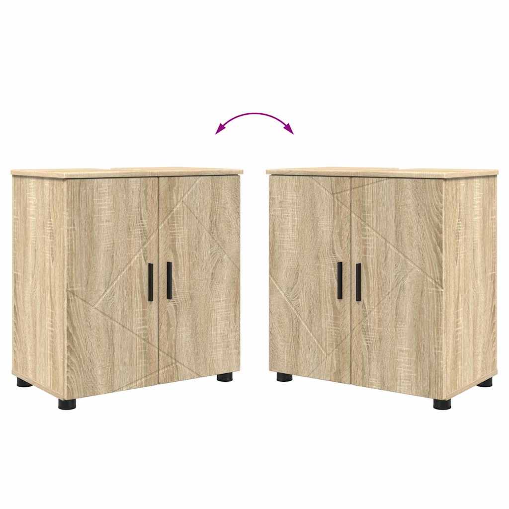 Set di mobili per il bagno 2 pcs rovere sonoma 61 x 35 x 64 cm 3392935