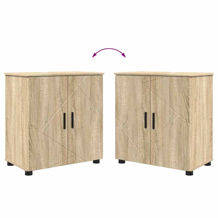 Set di mobili per il bagno 2 pcs rovere sonoma 61 x 35 x 64 cm 3392935