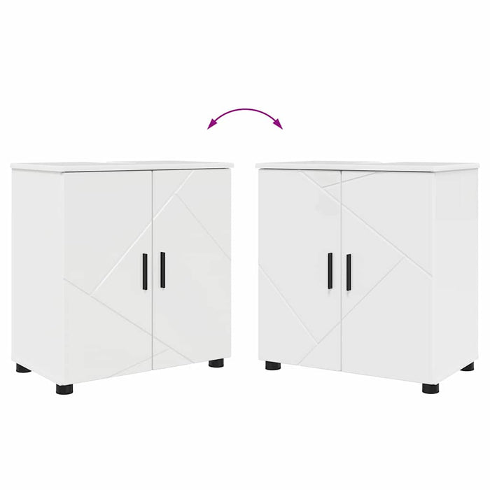 Set di mobili per il bagno 2 pcs Bianco lucido 61 x 35 x 64 cm 3392937