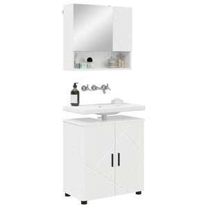 Set di mobili per il bagno 2 pcs Bianco lucido 61 x 35 x 64 cm 3392937
