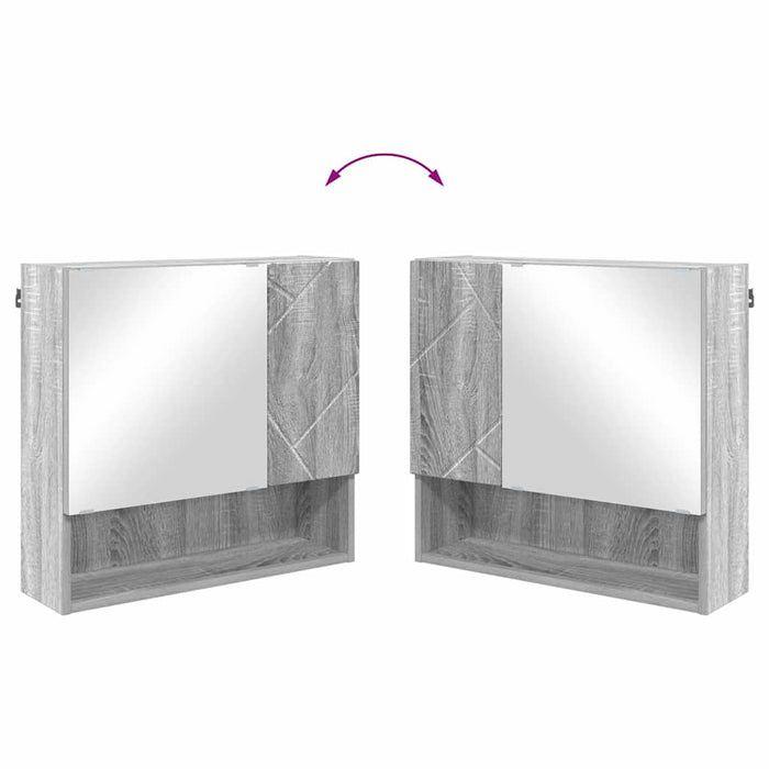 Set di mobili per il bagno 2 pcs Grigio sonoma 61 x 35 x 64 cm 3392939
