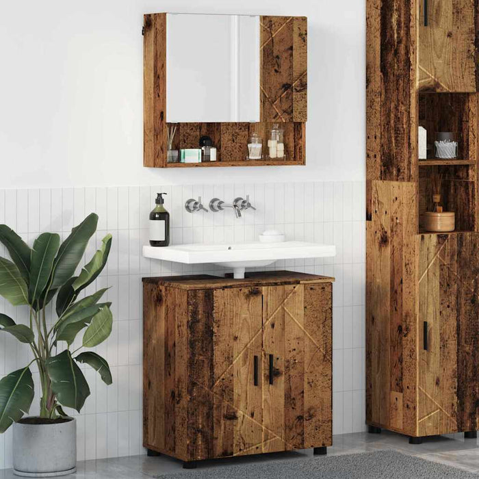 Set di mobili per il bagno 2 pcs Legno vecchio 61 x 35 x 64 cm 3392941