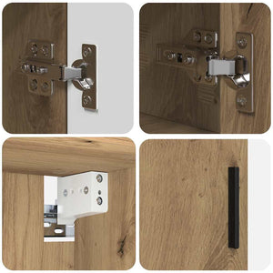 Set di mobili per il bagno con porta 2 pcs rovere artigianale 3392942