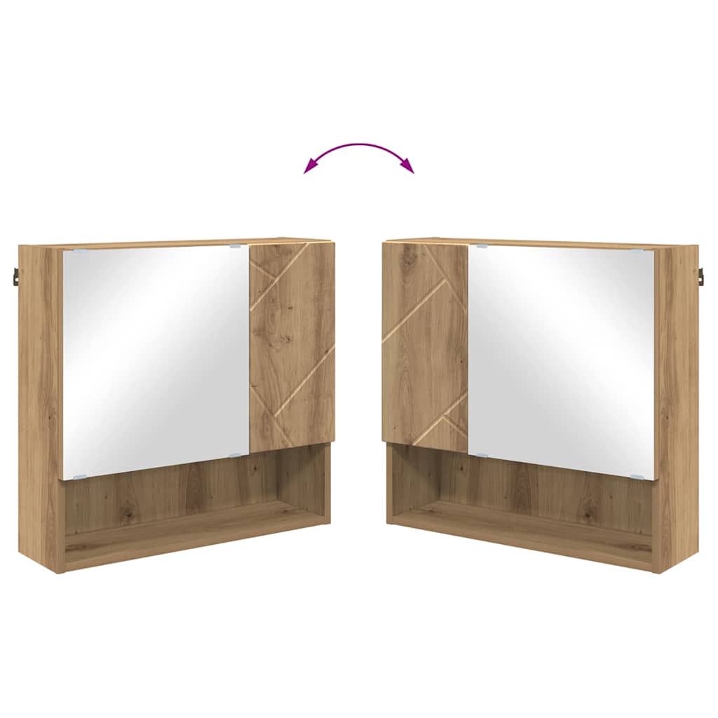 Set di mobili per il bagno con porta 2 pcs rovere artigianale 3392942