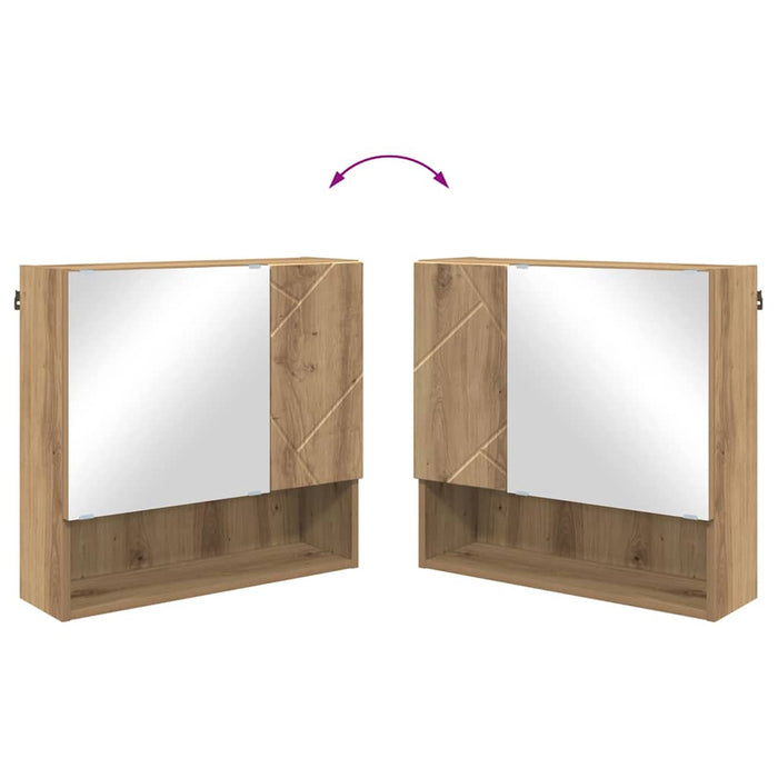 Set di mobili per il bagno con porta 2 pcs rovere artigianale 3392942