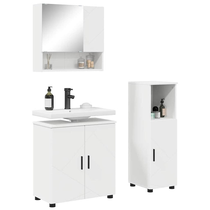 Set di mobili per il bagno 3 pcs Bianco 61 x 35 x 64 cm 3392943