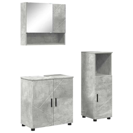 Set di mobili per il bagno 3 pcs Grigio cemento 61 x 35 x 64 cm 3392946