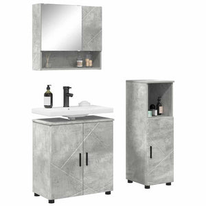 Set di mobili per il bagno 3 pcs Grigio cemento 61 x 35 x 64 cm 3392946