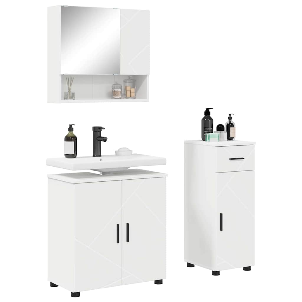 Set di mobili per il bagno 3 pcs Bianco 61 x 35 x 64 cm 3392953