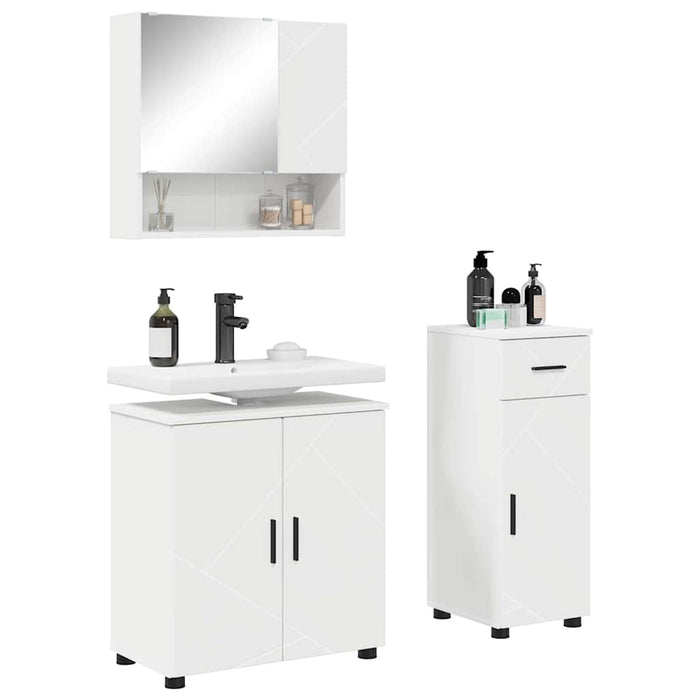 Set di mobili per il bagno 3 pcs Bianco 61 x 35 x 64 cm 3392953