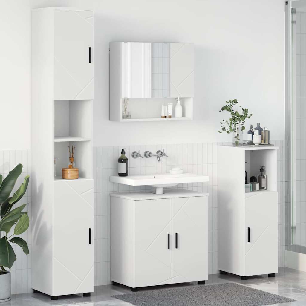 vidaXL Set di mobili per il bagno 4 pcs Bianco 61 x 35 x 64 cm