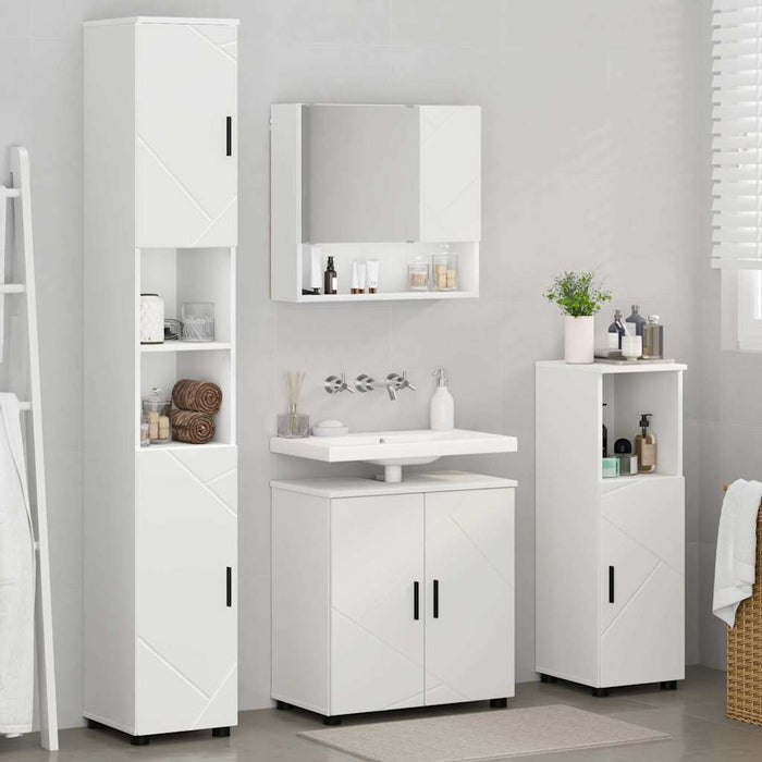 vidaXL Set di mobili per il bagno 4 pcs Bianco 61 x 35 x 64 cm