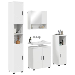 vidaXL Set di mobili per il bagno 4 pcs Bianco 61 x 35 x 64 cm