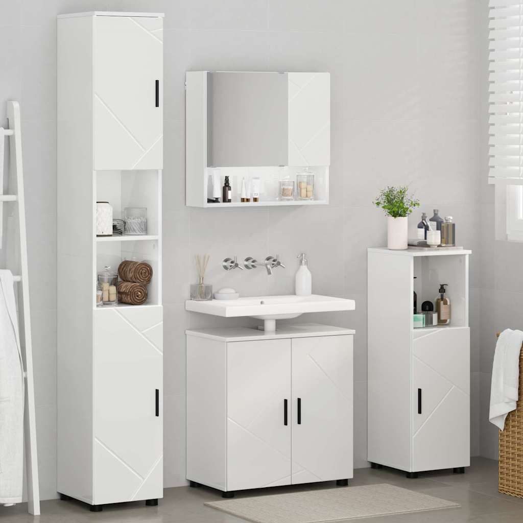 Set di mobili per il bagno 4 pcs Bianco lucido 61 x 35 x 64 cm 3392967