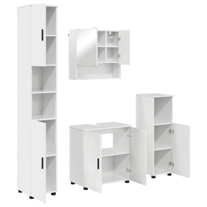 Set di mobili per il bagno 4 pcs Bianco lucido 61 x 35 x 64 cm 3392967