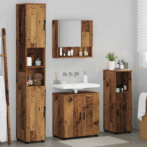 Set di mobili per il bagno con porta 4 pcs Legno vecchio