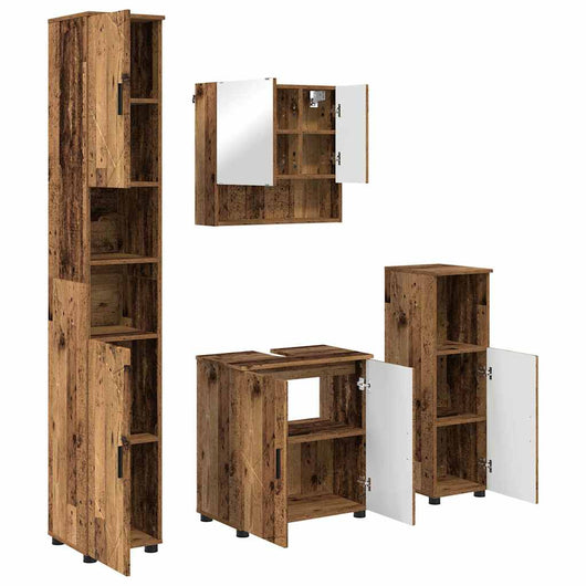 Set di mobili per il bagno 4 pcs Legno vecchio 61 x 35 x 64 cm 3392971