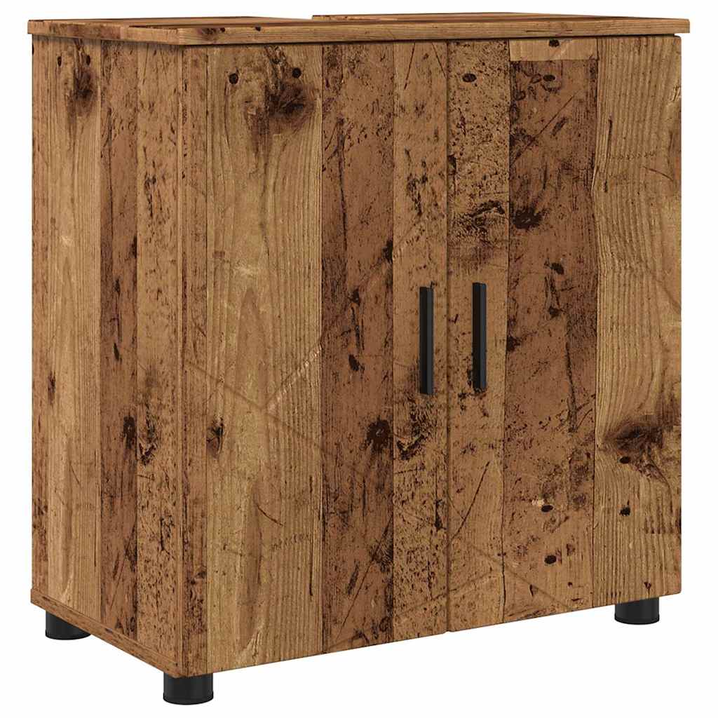 Set di mobili per il bagno con porta 4 pcs Legno vecchio
