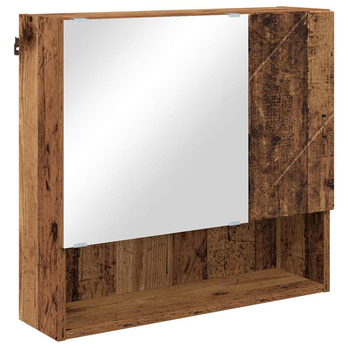 Set di mobili per il bagno con porta 4 pcs Legno vecchio