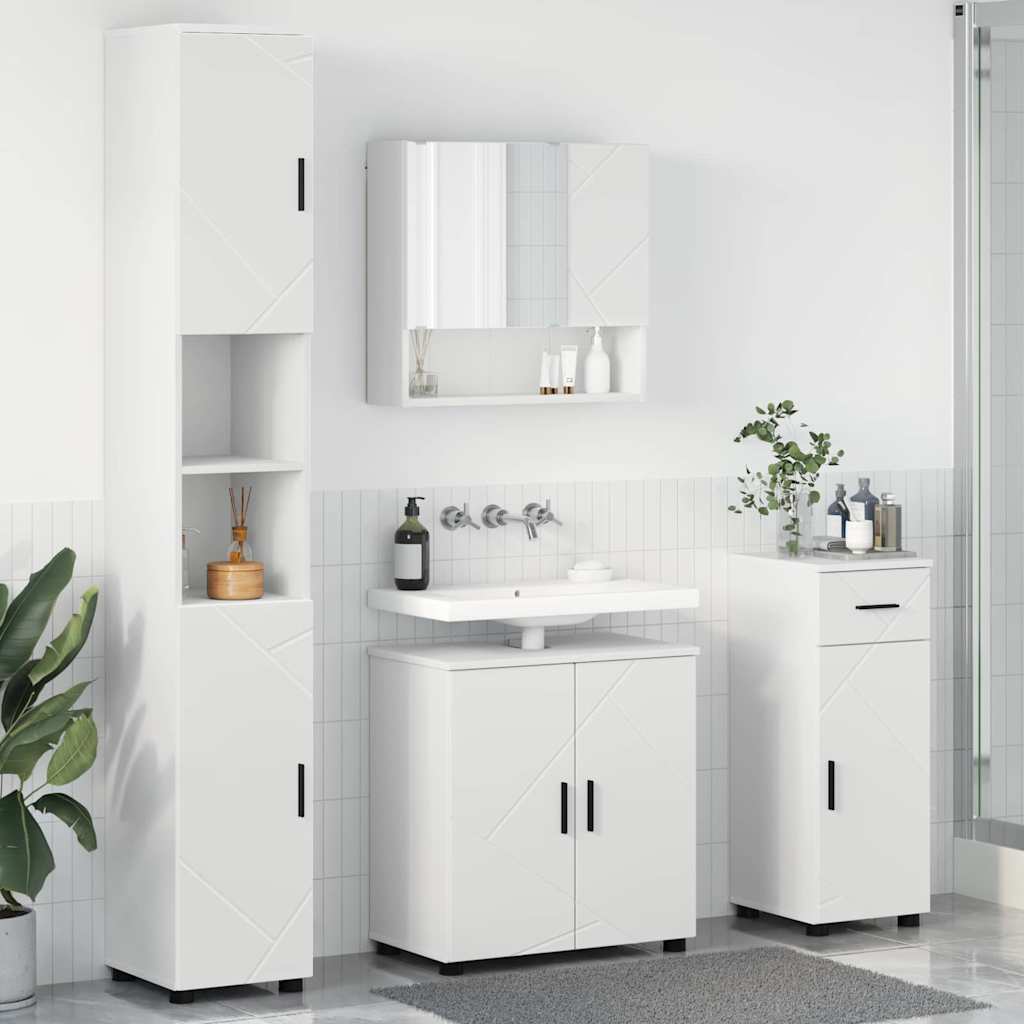 vidaXL Set di mobili per il bagno 4 pcs Bianco 61 x 35 x 64 cm