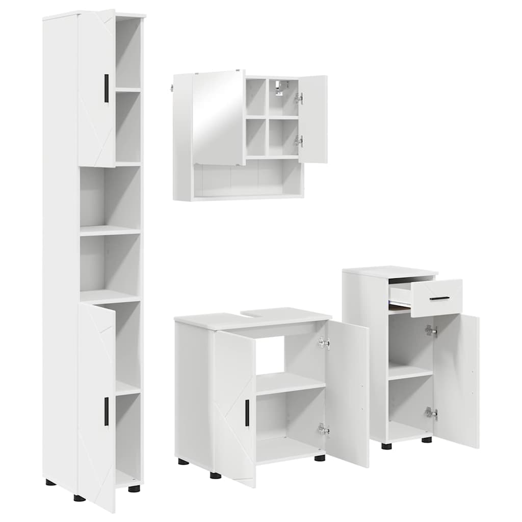 vidaXL Set di mobili per il bagno 4 pcs Bianco 61 x 35 x 64 cm