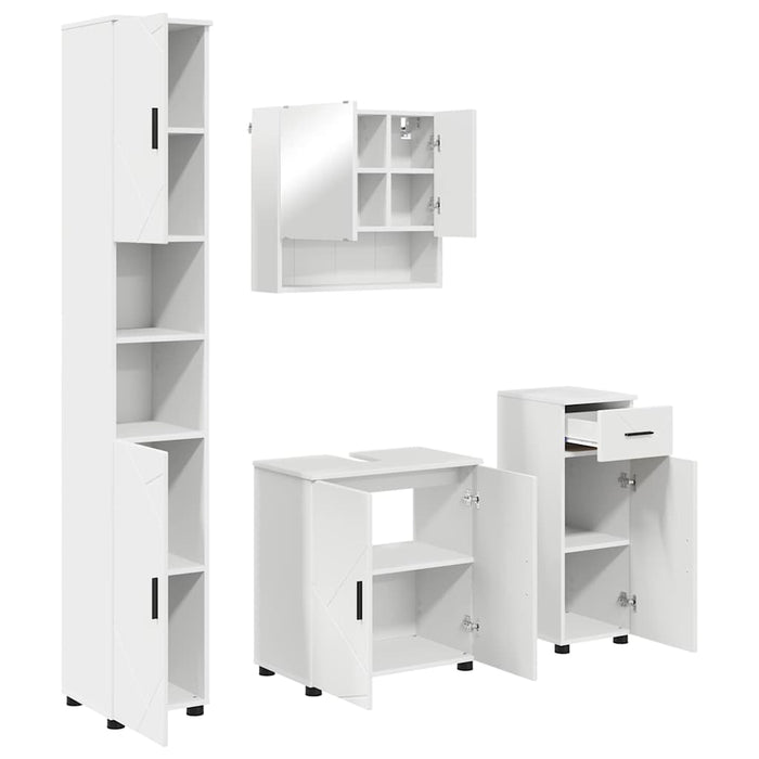 vidaXL Set di mobili per il bagno 4 pcs Bianco 61 x 35 x 64 cm