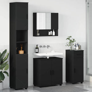 Set di mobili per il bagno con porta 4 pcs Nero 61 x 35 x 64 cm 3392974
