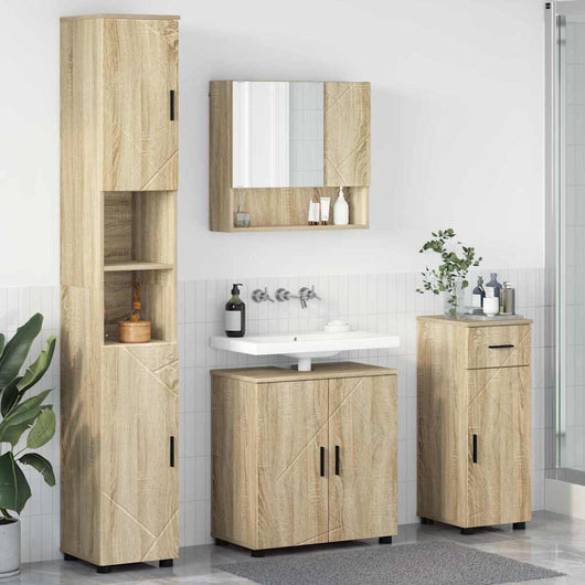 vidaXL Set di mobili per il bagno 4 pcs rovere sonoma 61 x 35 x 64 cm