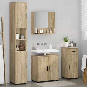 vidaXL Set di mobili per il bagno 4 pcs rovere sonoma 61 x 35 x 64 cm