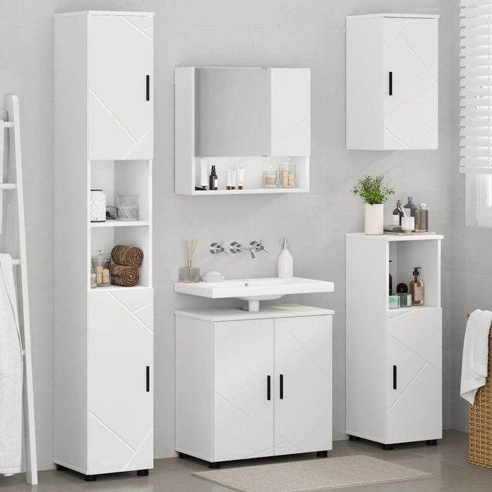 vidaXL Set di mobili per il bagno 5 pcs Bianco 61 x 35 x 64 cm