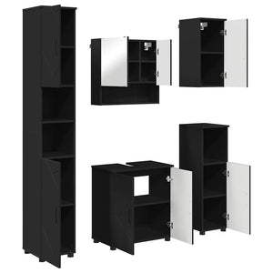 Set di mobili per il bagno con porta 5 pcs Nero 61 x 35 x 64 cm 3392984