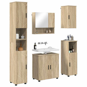 vidaXL Set di mobili per il bagno 5 pcs rovere sonoma 61 x 35 x 64 cm