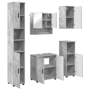Set di mobili per il bagno 5 pcs Grigio cemento 61 x 35 x 64 cm 3392986